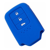 Funda Silicon Llave De Honda 3 Botones En Azul