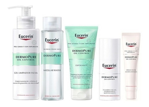 Combo Eucerin Dermopure Exfoliant Fluido Micelar Gel Y Noche