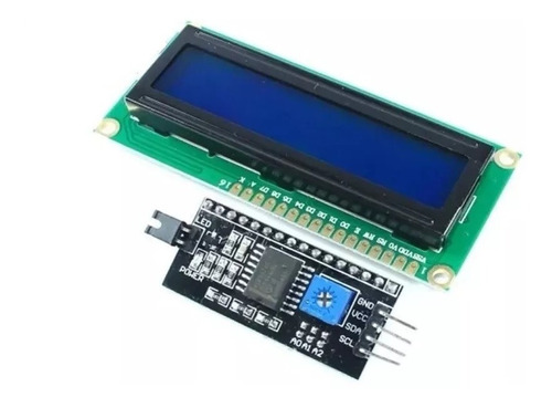 Display Lcd 16x2 Con Luz De Fondo Azul Y Modulo I2c 1 Pieza 