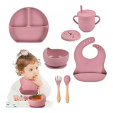 Set De Vajilla Silicona Para Bebés Libre De Bpa Alimentacion