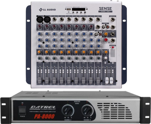 Amplificador Potência 800w Datrel + Mesa Sense1002 Ll Audio