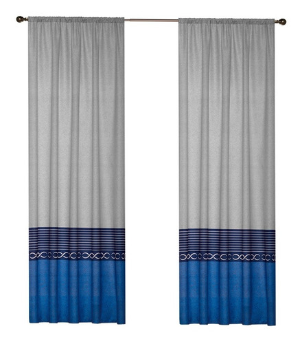 Cortinas Azul Infinito 2 Paneles De 1.30 X 2.20 