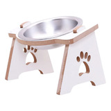 Comedouro Bebedouro Pet Mdf Elevado Para Gatos Branco