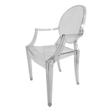 Kit 6 Cadeiras Ghost Transparente Com Braço - Policarbonato