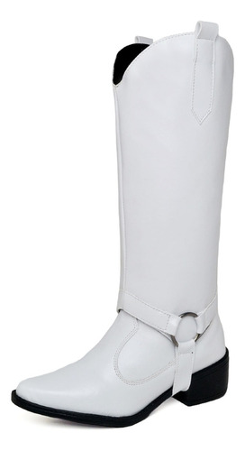 Bota Country Feminina Cano Alto 2 Em 1 Branco Dubuy