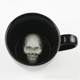 Café Tazas De Calavera 3d De Cerámica Negra Para Regalo