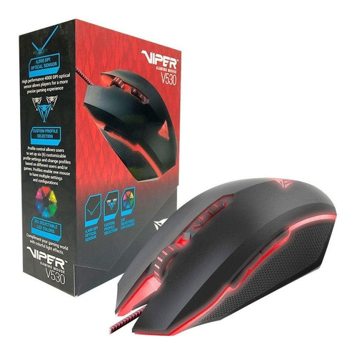 Mouse Gamer Patriot Viper V530 Rgb Usb Led 4000 Dpi Gaming 