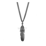 Collar Hombre Dije Pluma Acero Cadena Hombre Collares Hombre