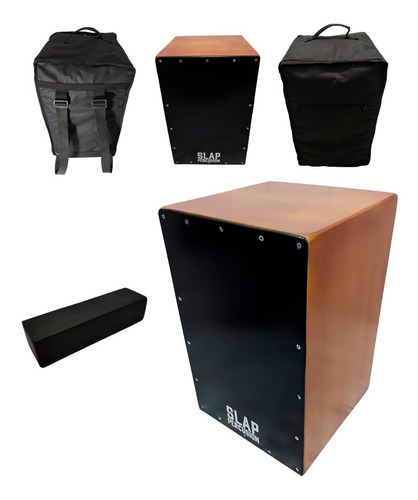 Combo Kit Cajón Peruano Flamenco Slap + Shaker + Estuche