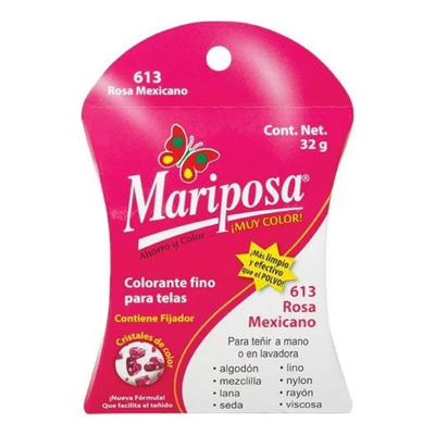 Colorante Para Telas Mariposa En Cristales Rosa Mexicano | MercadoLibre