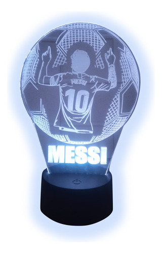 Lampara 3d Ilusion Lionel Messi 10 Espal Campeon Balon Sc