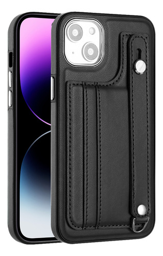 Capa De Couro Com Alça Card Solt Wallet Para iPhone