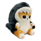 Peluche Gato Michi Disfraz Tiburon Suave Kawaii 22 Cm