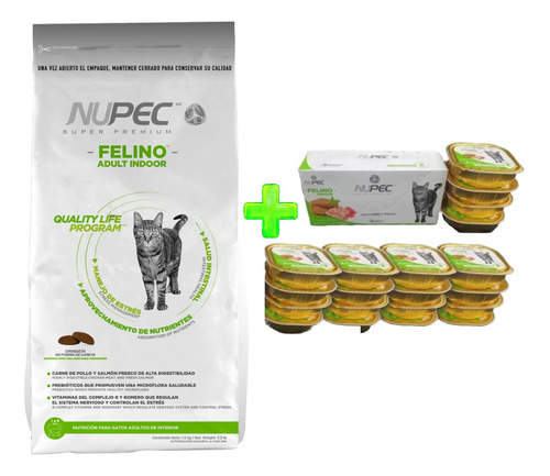 Nupec Indoor Gato Adulto 5 Kg + 20 Lata Felino Indoor 100gr.