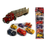 Cars Set Camión Mosquito Con 6 Autos Muy Lindo Sale Oferta