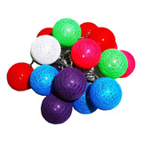 Serie Navideña Led Esferas De Hilo Multicolor 4m Esfhi