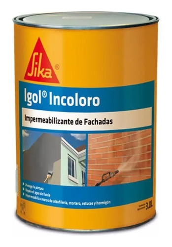 Igol Incoloro Impermeabilizante Fachadas Sika 3 Lts