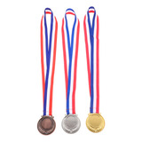 Medalla Deportiva Escolar En Blanco, Fina, 3 Unidades
