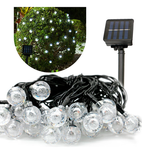 Solar Pisca-pisca 30 Bolas Led Solar Natal Luz Branco Frio