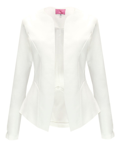 Blazer Mujer Saco Corto Liso Strech Color Uniforme