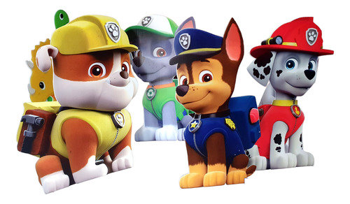 Paw Patrol - 5 Cachorros Figuras Para Decoración - 80 Cm