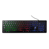 Teclado Español Gamer Qwerty Iluminado Rgb Arcoiris Membrana