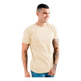Camiseta Camisa Masculina Lisa Básica Algodão Premium Bege
