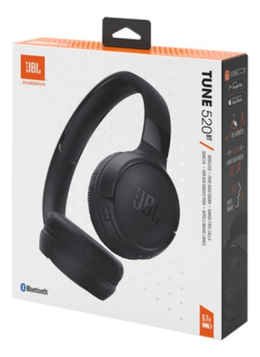 Fone De Ouvido Jbl Tune520 Bluetooth On-ear Preto Sem Fio