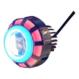 Farol Projetor De Led Com Olhos Anjo E Strobo Moto E Carro 