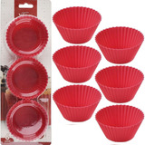 Jogo 12 Formas De Silicone Cupcakes 6,5cm Forno Microondas