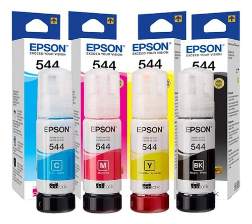 Kit 4 Colores 544 Tintas Epson Original L3110 L3150 Ecotank