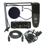Kit Grabación Behringer Akg Um2 P120 Microfono Pc Android 