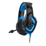 Headset Gamer Draxen Dn100 Preto E Azul Draxen
