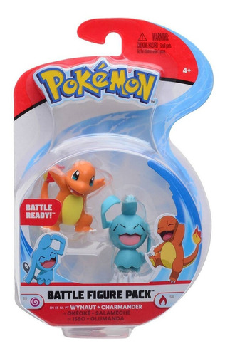 Pokemon Figuras Set Wynaut Vs Charmander Original Battle