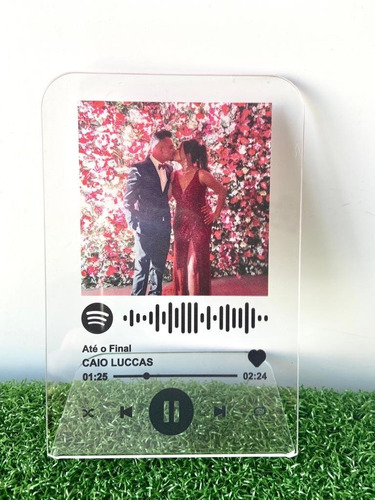 Placa De Mesa Spotify Interativa Personalizada Acrílico 