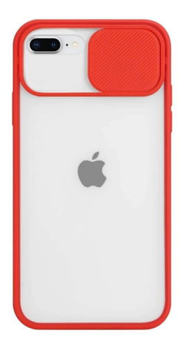 Capa Capinha Proteção Camera Compatível iPhone 6/7/8 Plus Cor Vermelha
