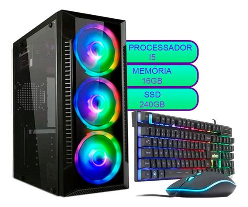 Pc Game Intel Core I5  Memória Ram Ddr3 16gb Hd Ssd 240gb