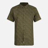 Camisa Hombre Camp Short Sleeve Verde Militar Lippi