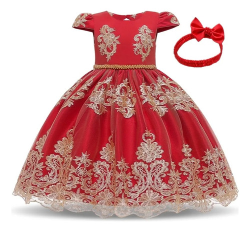 Vestido, Vestido De Princesa De Encaje Para Niños, Vestido