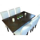 Juego Comedor Mesa Db 160x80+ 6 Sillas Ecocuero