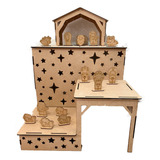 Nacimiento Navideño Mdf 4.5mm Grande Con Figuras Nacimiento