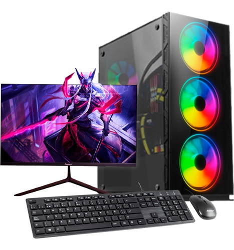 Torre Gamer Pc Cpu Ryzen 5 5600g Ram 16gb Disco 512gb Led 22