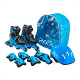 Rollers Patin Set Proteccion Casco Rofft 2 En 1 Extensibles 