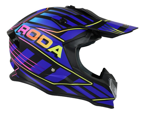 Casco Roda Tornado Morado/azul Mate Zinc Cross 