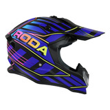 Casco Roda Tornado Morado/azul Mate Zinc Cross 