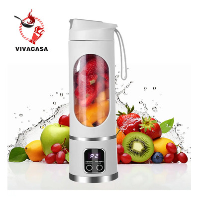 VIVACASA 150w Extractor De Jugos Mini Usb Eléctrico Compacto Batidora Portátil Para Jugos Naturales,licuadora Multifunción Sin Bpa 12 Cuchillas Afiladas Capacidad De Jugo De 450 Ml Extractor De Frutas | Meses sin interés