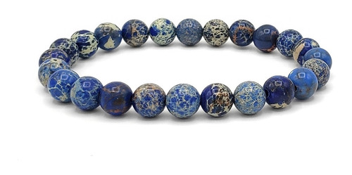 Pulsera Piedra Jaspe Azul Imperial 8mm Iconic Store