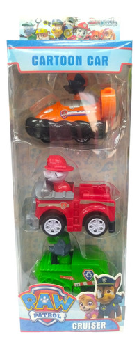 Paw Patrol Patrulla Canina Coleccion Set X3 Carro Impulso