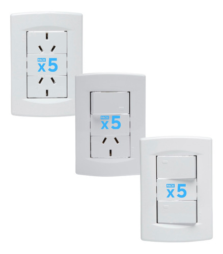 Llave De Luz Armada Sica Línea Life Blanco | Pack 5+5+5