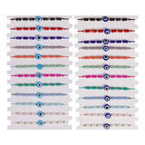 Hicarer - 24 Pulseras Coloridas Con Cuentas De Tercer Ojo, P